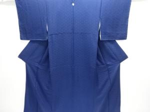 未使用品　紗綾型模様織り出し一つ紋色無地着物